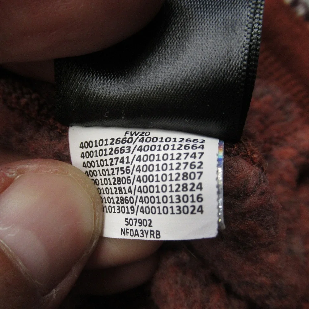 The North Face Sweatshirt Mens Small Red Aztec Gordon‎ Lyons Novelty 1/4 Zip
